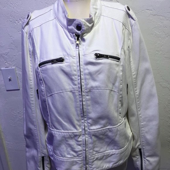 Express Jackets & Blazers - white jeans jacket